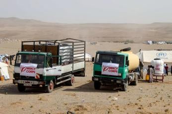 Entire villages were forced to relocate after the earthquakes struck northwest Afghanistan. At this encampment, Prosper Global is providing clean water to more than 300 families.