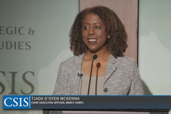 Prosper Global, CEO Tjada D’Oyen McKenna speaking at the CSIS forum.