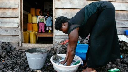 Laundry can be a luxury. "I try to conserve the water," Justine explains. "I'll do half the laundry, or wash half the dishes."